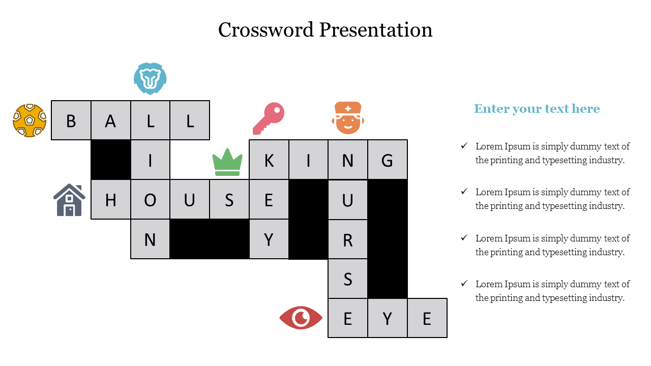 Best Crossword Presentation Slide Template Diagram